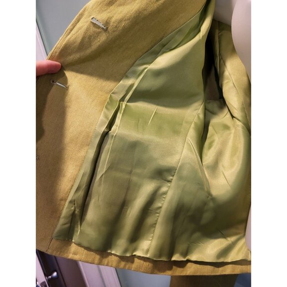 Talbots Spring Green 100% Irish Linen 3 Button Blazer Lined Sz 14p - Picture 5 of 7